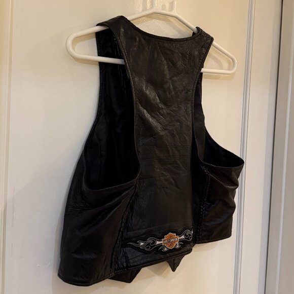 Women’s Harley Davidson Leather Riding Vest - Picture 3 of 7